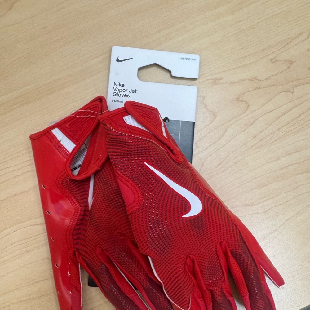 Nike Red and White Vapor Jet Gloves 3XL